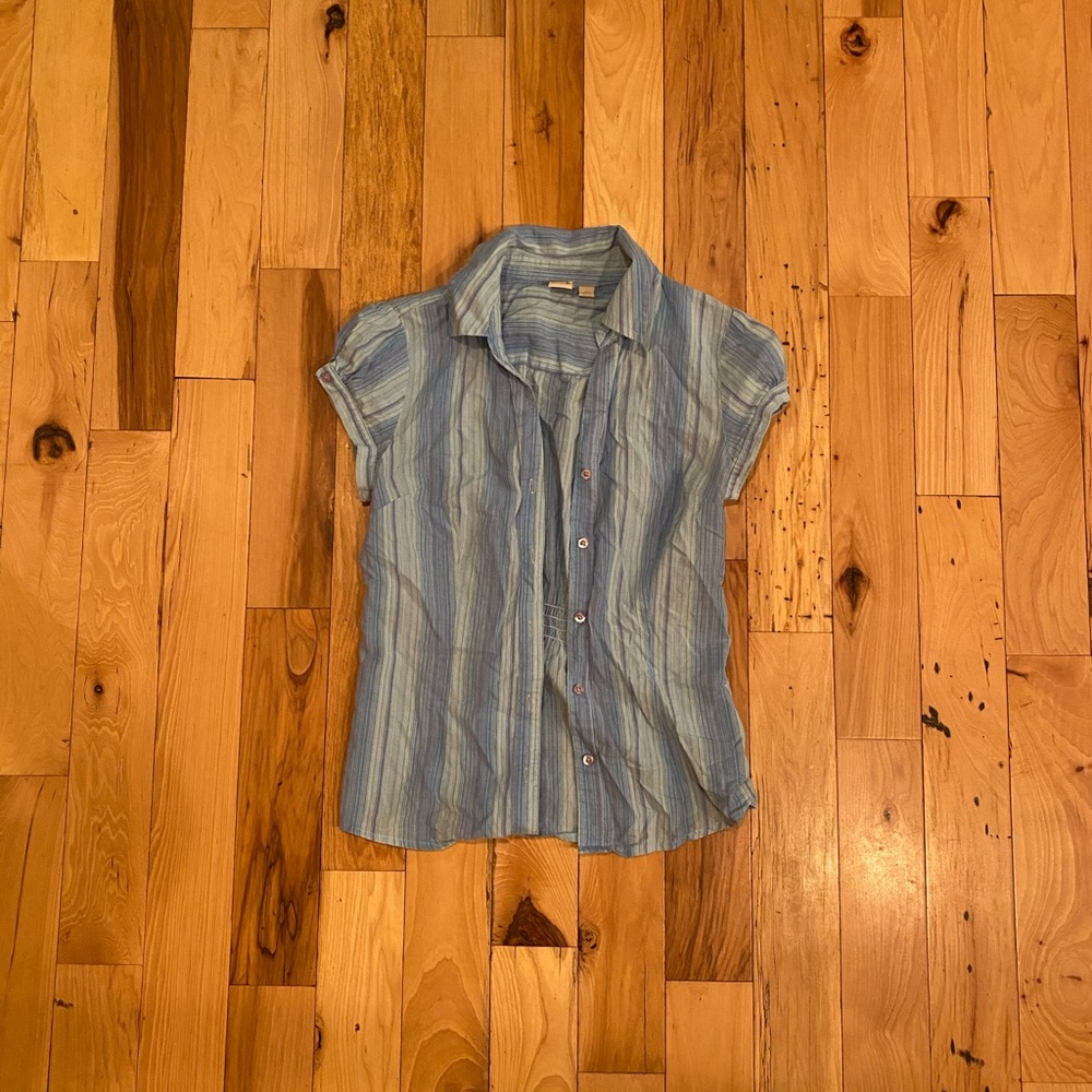 Blue Button-Up Top